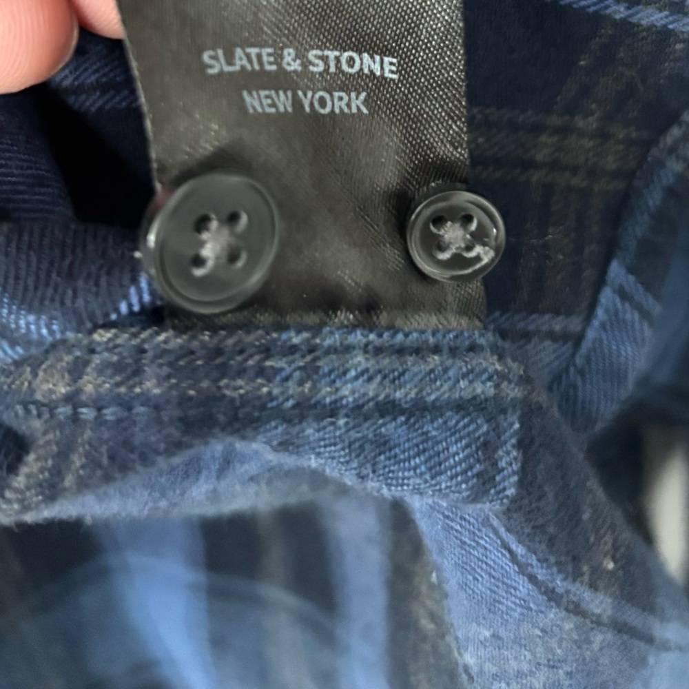 Slate & Stone Blue Plaid Casual Shirt - Picture 9 of 9